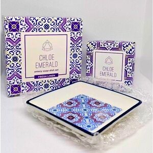 CHLOE EMERALD Soap and Dish Set